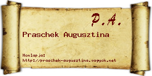 Praschek Augusztina névjegykártya